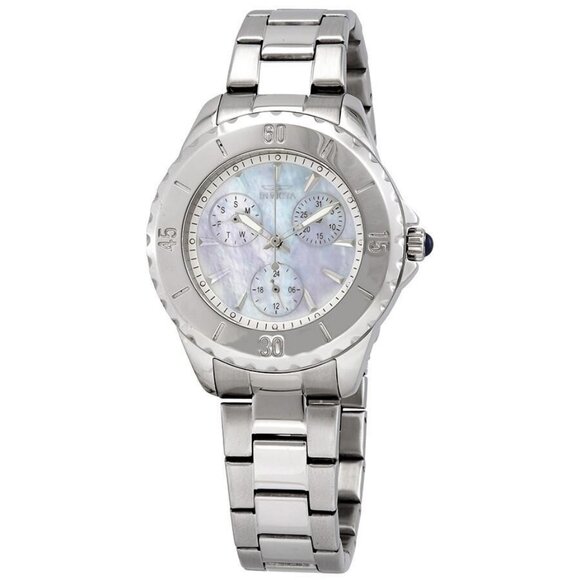 NWT Authentic Invicta Angel Quartz White Mother of Pearl Dial Women's Watch - Picture 1 of 3